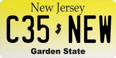 NJ license plate C35NEW