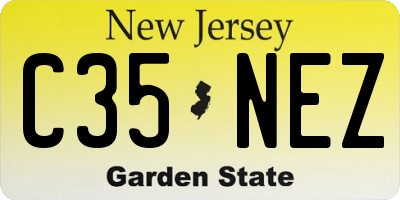 NJ license plate C35NEZ