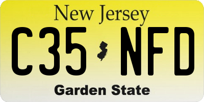 NJ license plate C35NFD