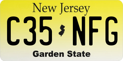 NJ license plate C35NFG