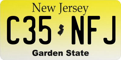 NJ license plate C35NFJ
