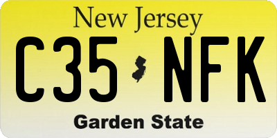 NJ license plate C35NFK