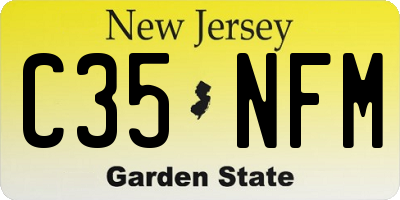 NJ license plate C35NFM