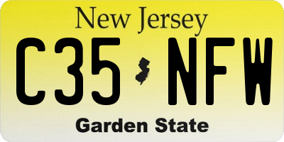 NJ license plate C35NFW