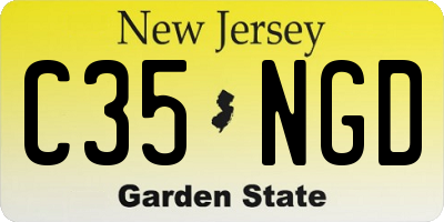 NJ license plate C35NGD