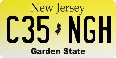 NJ license plate C35NGH