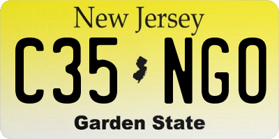 NJ license plate C35NGO