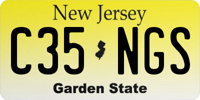 NJ license plate C35NGS