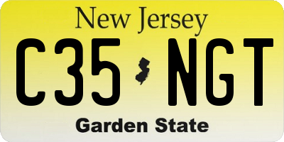NJ license plate C35NGT