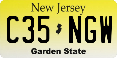 NJ license plate C35NGW