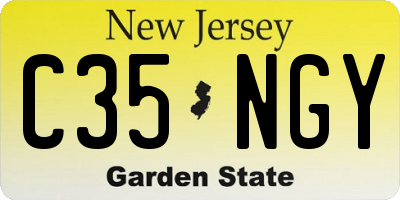 NJ license plate C35NGY