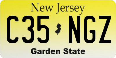 NJ license plate C35NGZ