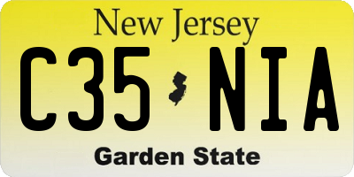 NJ license plate C35NIA