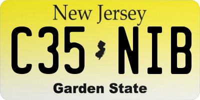 NJ license plate C35NIB