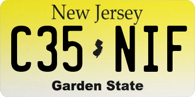 NJ license plate C35NIF