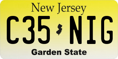 NJ license plate C35NIG