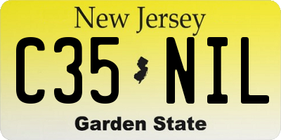 NJ license plate C35NIL