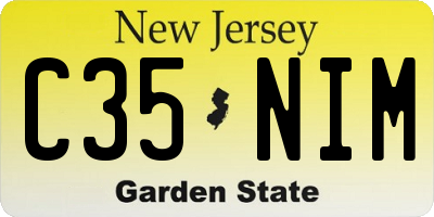 NJ license plate C35NIM
