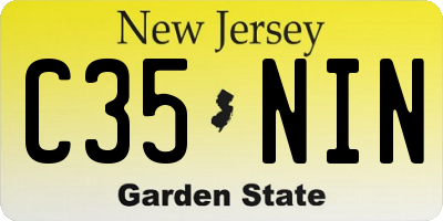 NJ license plate C35NIN