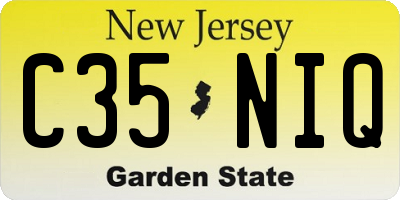 NJ license plate C35NIQ