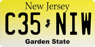 NJ license plate C35NIW