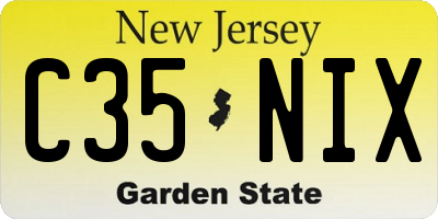 NJ license plate C35NIX