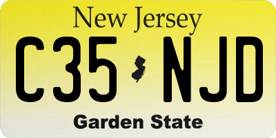 NJ license plate C35NJD