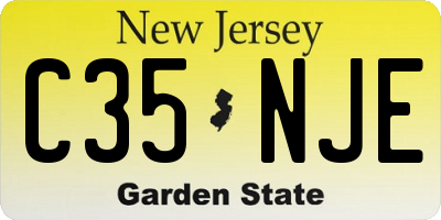 NJ license plate C35NJE