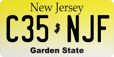 NJ license plate C35NJF