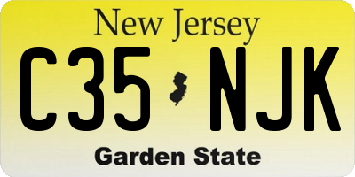 NJ license plate C35NJK