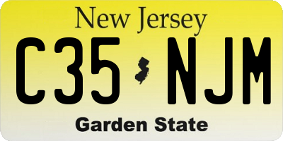 NJ license plate C35NJM