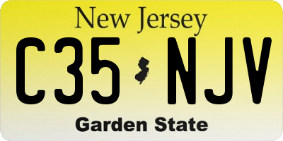 NJ license plate C35NJV
