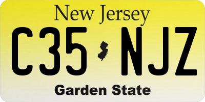 NJ license plate C35NJZ