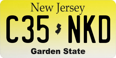 NJ license plate C35NKD