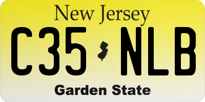 NJ license plate C35NLB