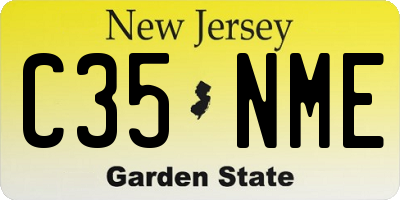 NJ license plate C35NME