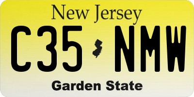 NJ license plate C35NMW