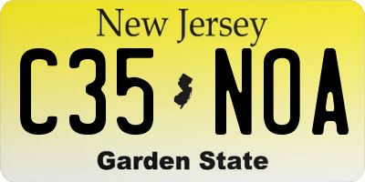 NJ license plate C35NOA