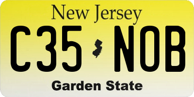 NJ license plate C35NOB