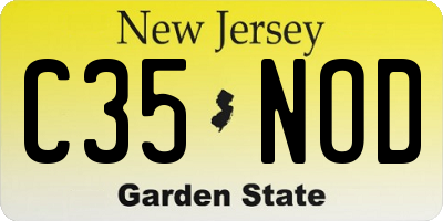 NJ license plate C35NOD