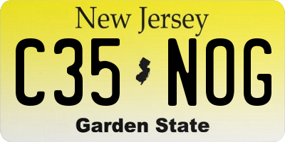 NJ license plate C35NOG