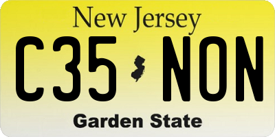 NJ license plate C35NON