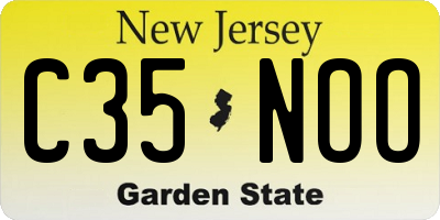 NJ license plate C35NOO