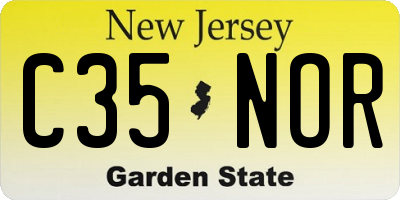 NJ license plate C35NOR