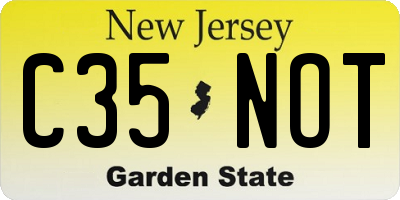 NJ license plate C35NOT