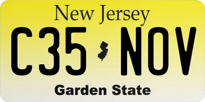 NJ license plate C35NOV