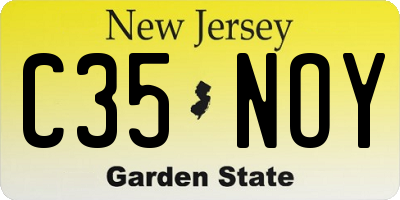 NJ license plate C35NOY