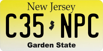 NJ license plate C35NPC