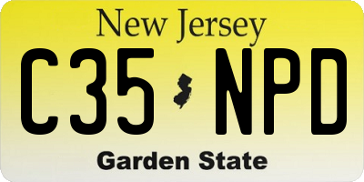 NJ license plate C35NPD