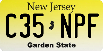 NJ license plate C35NPF